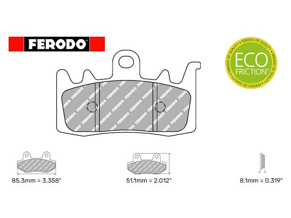 Ferodo bremsekloss sett ECO friction til 1 bremseskive. bilde 1