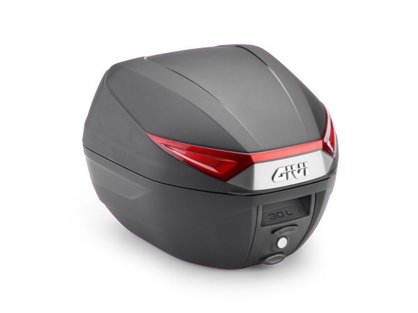 Toppboks Monolock 30 ltr. sort med rød refleks bilde 1