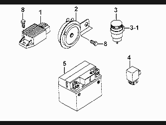 BATTERY, HORN, RELAY, RECTIFIER