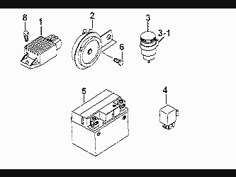 BATTERY, HORN, RELAY, RECTIFIER