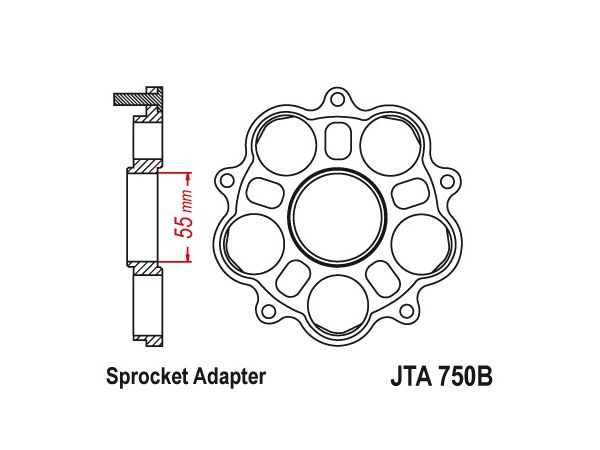 JT 750B sprocket carrier bilde 1