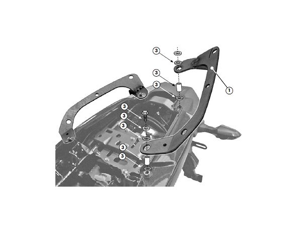 Monteringsett sideveskeholdere PLR450/PLXR450 uten monorack Kawasaki Versys bilde 1
