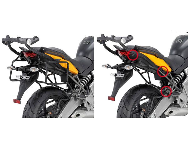 Sideveskefester plr i stål for monokey med hurtigkobling Kawasaki Versys 65 bilde 1
