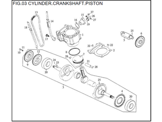 CYLINDER, CRANKSHAFT, PISTON