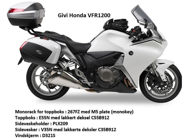 Kåpeglass lett sotet Honda VFR1200F H40 X B40 bilde 2