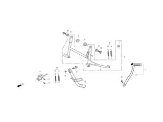 MAIN STAND, KICK STARTER ARM 2