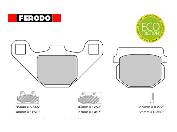 Ferodo bremsekloss sett ECO friction til 1 bremseskive. bilde 1