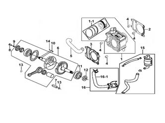 CYLINDER ASSY. - CRANK SHAFT COMP. - A.I.C.V.UNIT