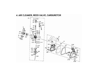AIR CLEANER, REED VALVE, CARBURETOR