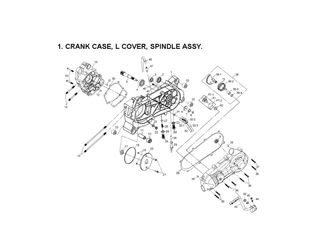 CRANK CASE, L COVER, SPINDLE ASSY.