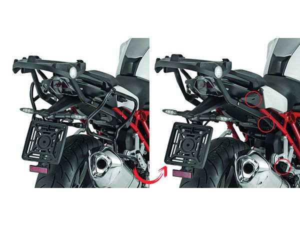 Sideveskefester plxr i stål med hurtigkobling for V35/V37 vesker BMW bilde 1
