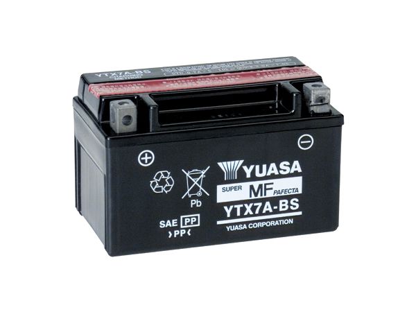 YUASA YTX7A-BS m/syrebeholder bilde 1