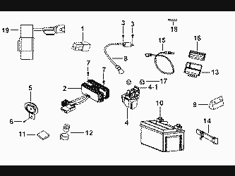 BATTERY, START MAG, IGN COIL, HORN