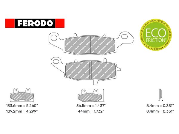 Ferodo bremsekloss sett ECO friction til 1 bremseskive. bilde 1