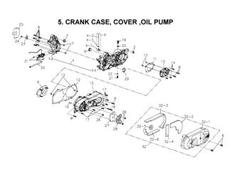 CRANK CASE, COVER, OIL PUMP