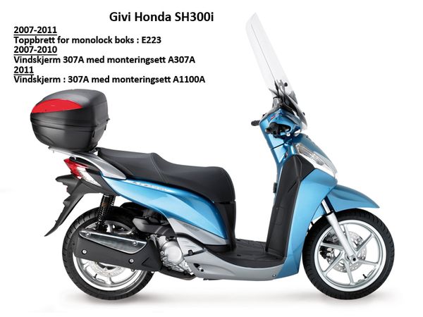 Givi brett toppboks Monolock Honda SH300 bilde 2