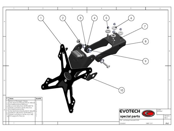 Skiltholder kawasaki  ZX6R 09-13/636 2013 / ZX10R 08-10 ## bilde 2