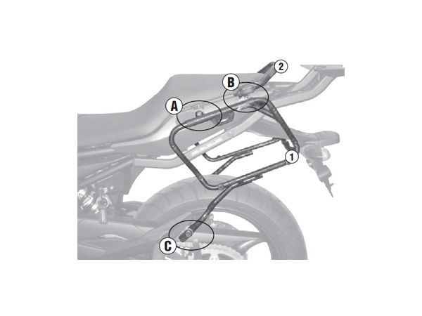 Sideveskefester plxr i stål med hurtigkobling for v35 vesker Yamaha XJ6 bilde 1