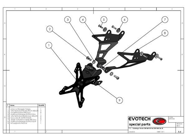 Skiltholder honda cb1000 rr 2004-2007## bilde 2