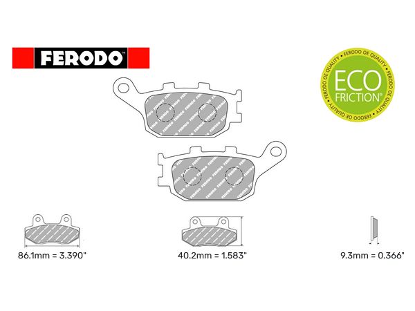 Ferodo bremsekloss sett ECO friction til 1 bremseskive. bilde 1