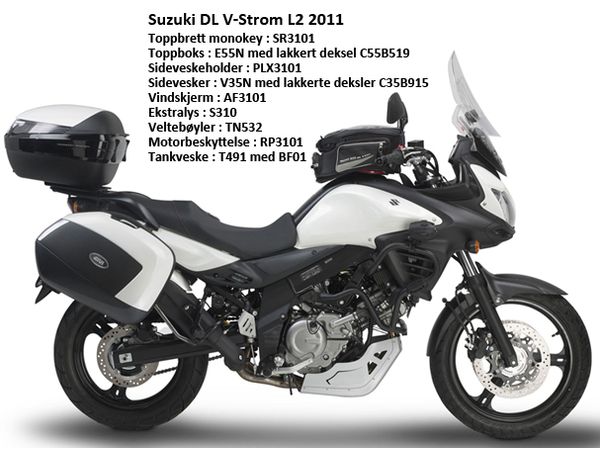 Sideveskefester plx i stål for V35/V37 vesker suzuki DL 650 V 