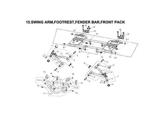 SWING ARM, FOOTREST, FEND BAR 
