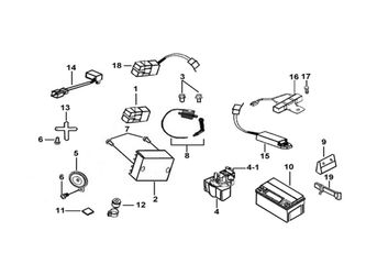 BATTERY, START MAG , IGN COIL, HORN