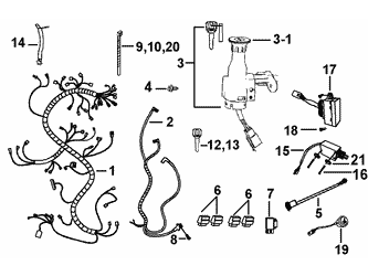 WIRE HARNESS, KEY SET, DC. POWER OUTLET