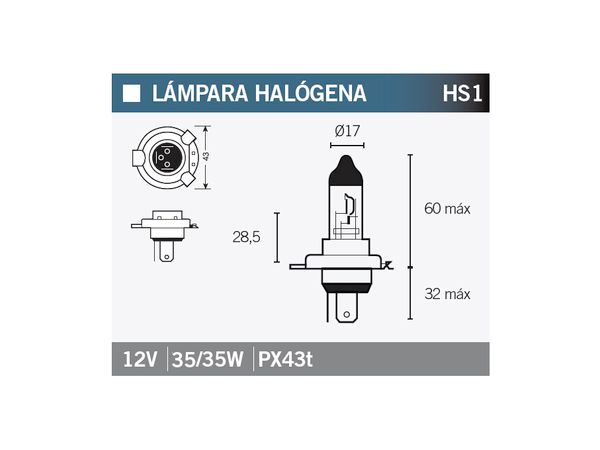 Pære 12V 35/35 X HS1 PX43T bilde 1