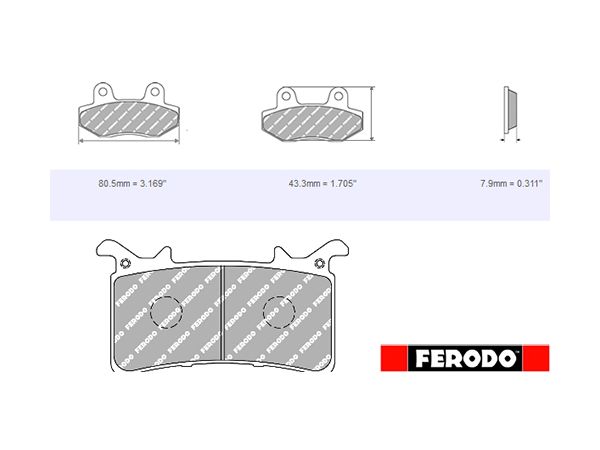 Ferodo Racing organiske bremseklosser til 1 bremseskive bilde 1