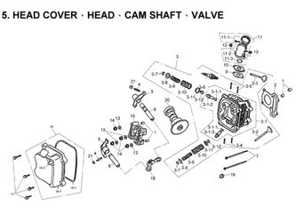COVER HEAD, HEAD, CAM SHAFT, VALVE