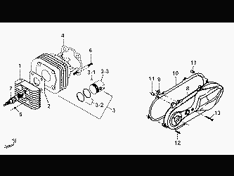 CYLINDER AND CRANK CASE COVER