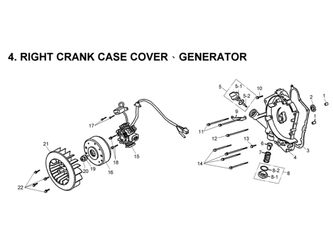 RIGHT CRANK CASE COVER, GENERATOR 