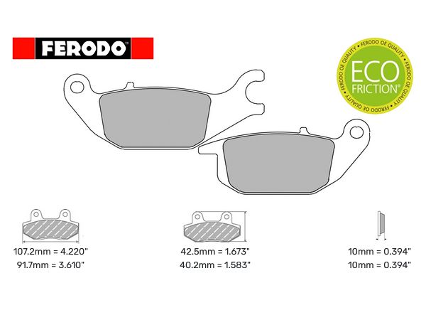 Ferodo bremsekloss sett ECO friction til 1 bremseskive. bilde 1