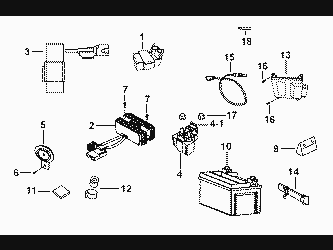 BATTERY, START MAG, IGN COIL, HORN