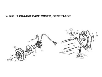 RIGHT CRANK CASE COVER, GENERATOR 