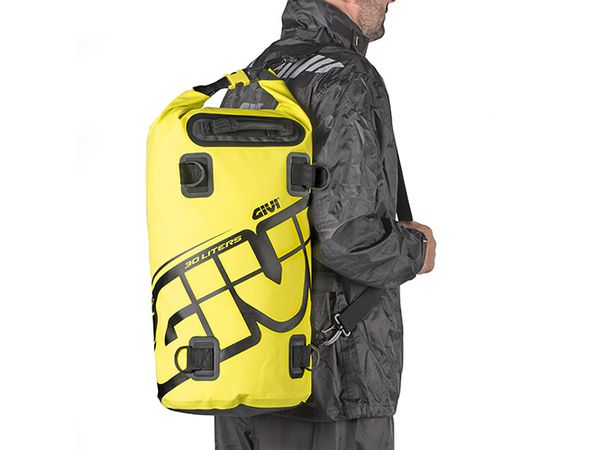 Vanntett pølsebag Easy 30 liter for sete eller bagasje gul/sort bilde 3