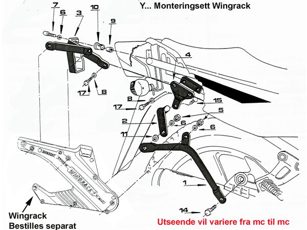 Monteringssett wingrack Suzuki GSF1200 Bandit 2000-01 bilde 1