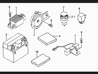 BATTERY, HORN, RELAY, RECTIFIER