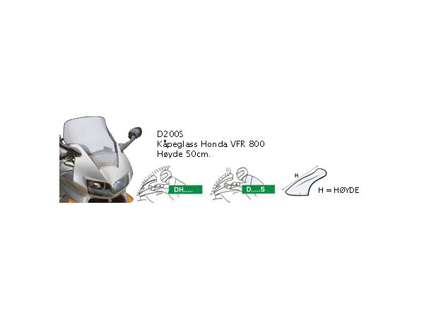 Kåpeglass lett sotet Honda VFR800  H46 X B42 bilde 2