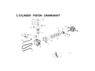 CYLINDER, CRANKSHAFT, PISTON