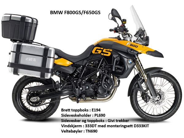 Sideveskefester i stål for monokey vesker BMW F650/F800GS bilde 2